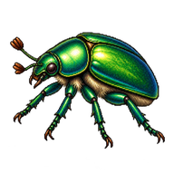 Shining Fleshy Green Beetle