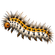 Dotted Footman Moth Caterpillar